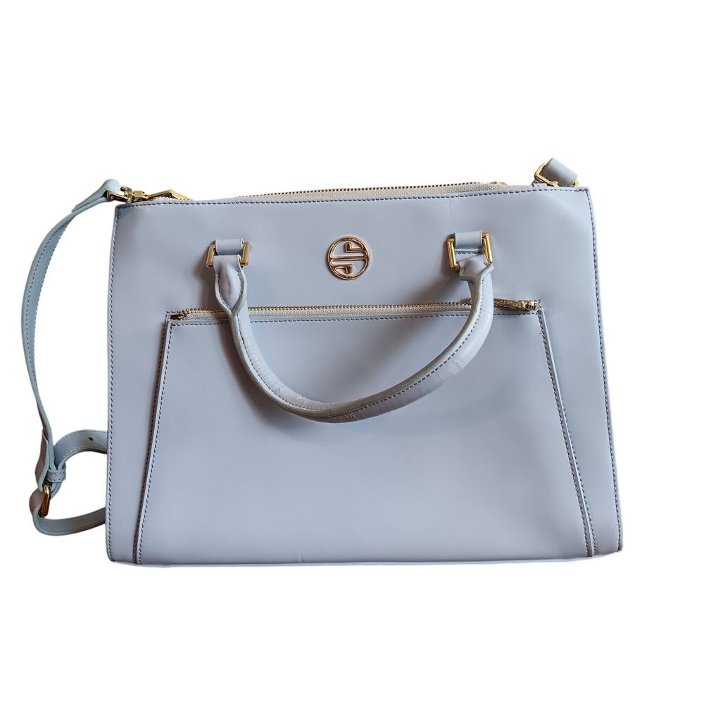 Segolene Paris En Cuir Leather Purse - Lavender satchel crossbody handbag